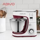 ADIVO 1300W Electric Stand Mixer 6 Speed 5L Kitchen Timer LED Whisk Cake Bowl