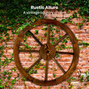 HortifKRAFT 2 Pcs Wooden Wagon Wheel 60cm Garden Decor Rustic Outdoor Ornaments