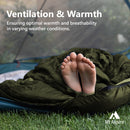 Mt Aspire Sleeping Bag Double Camping Hiking Winter Thermal -10C Army Green