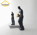 Viviendo Statue of Venus Art Sculpture with Golden Globe in Resin & Stainless Steel