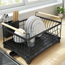 Viviendo Dish Drying Rack, Kitchen Counter Dish Drainer with Cutlery Holder, Drip Tray and Handles