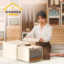 Viviendo Stackable Storage Box Drawer Wardrobe Organiser with Two Way Opening - Brown Extra Large
