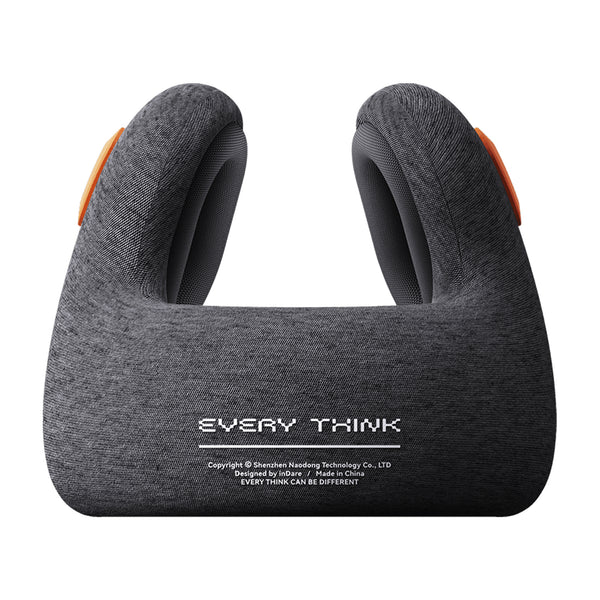 Every Think U-shaped Mesh Fabric Travel Pillow with Noise Reduction Earmuff  - Dark Grey