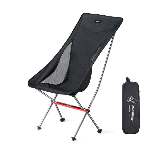 Naturehike Folding Moon Chair Outdoor Fishing Ultralight Portable Camping Chair Large - Black