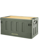 Naturehike 60L Foldable Portable Camping Storage Box with Bamboo Table Top - Army Green