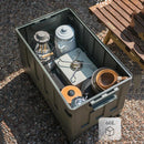 Naturehike 60L Foldable Portable Camping Storage Box with Bamboo Table Top - Army Green