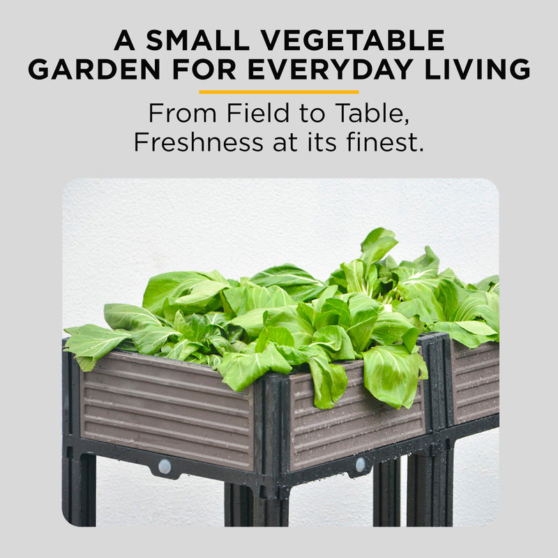 Viviendo Raised Garden Bed Planter Box Outdoor Herb Flower Vegetable Square Box - 2 Tier