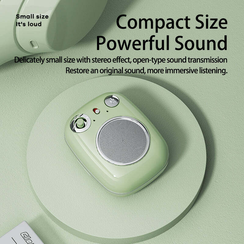 REMAX Retro Style Portable Mini Wireless Speaker Bluetooth V5.1 Built-in Microphone