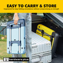 Hardware Plus Folding Hand Truck Trolley with 6 Wheels Brakes Moving Foldable - Blue