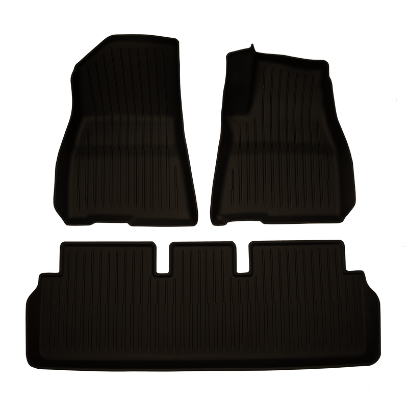 Tesla Model 3 TPE 3D Interior Floor Mat Set - 3PCs Front Rear Accessories