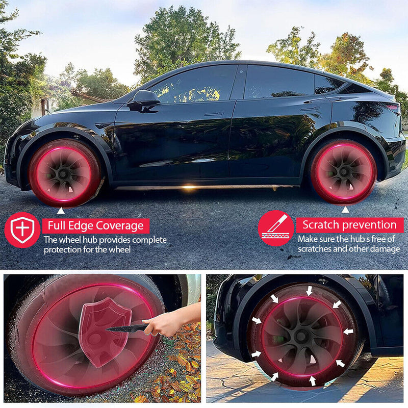 Accecar Tesla Model Y Wheel Cover Set 19-Inch (4-Pc) for 2020-2023 Models Wheel Rim Protectors Hubcap - Sport
