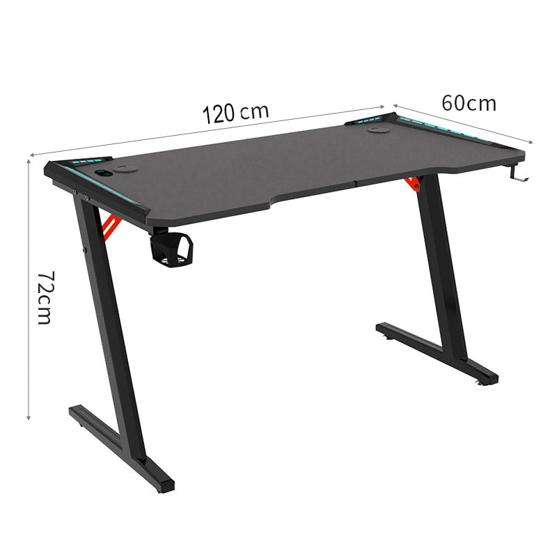 Big Box Store Odyssey8 Single Panel 1.4m Gaming Desk lenghth width and height dimension colour black