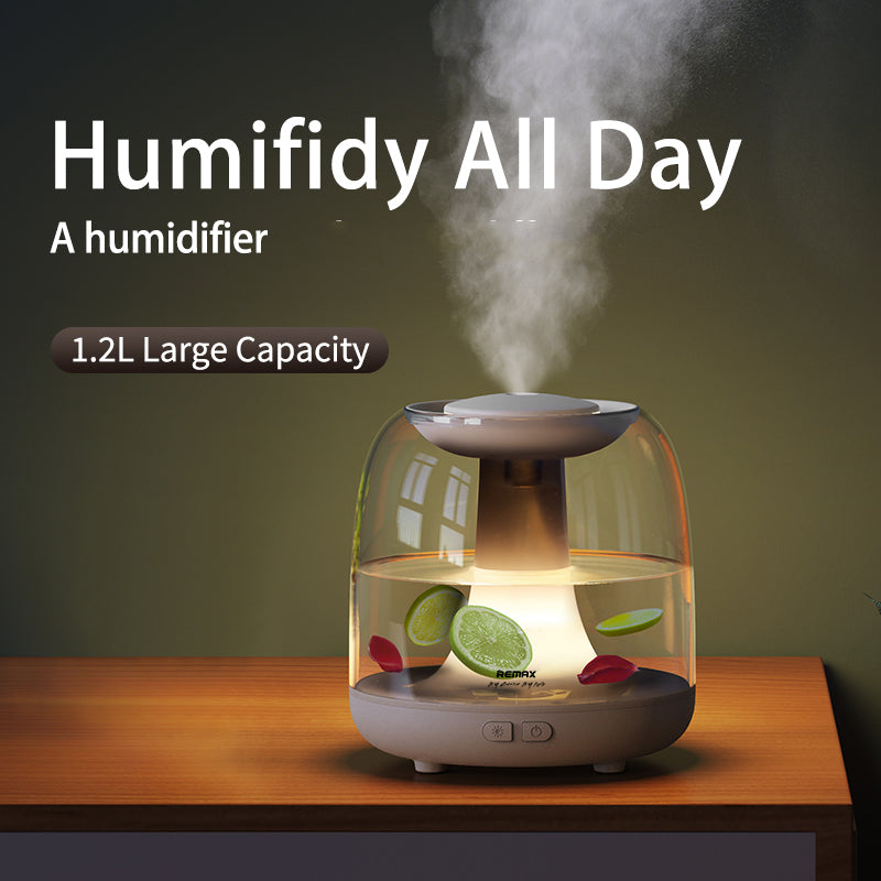 1.2L Cool Mist Steam Humidifier with LED night light - Portable and Rechargeable
