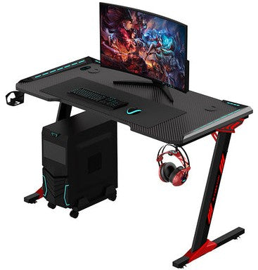 Gaming Table with RGB Lighting, Cup Holder and Headphone from Big Box Store Australia