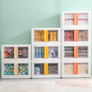 folding plastic storage container with transparent opening doors from big box store