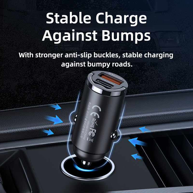 REMAX QC PD 45W Dual Port USB & Type C Fast Charging Aluminium Car Charger