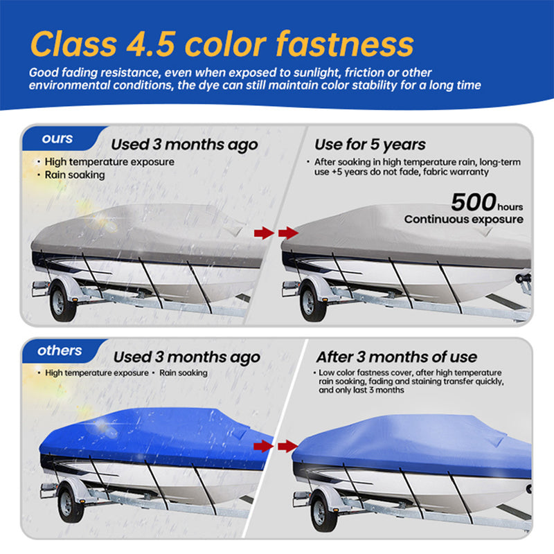 Mt Aspire 12-14FT Trailerable Boat Cover Heavy Duty Waterproof Marine Grade Protect