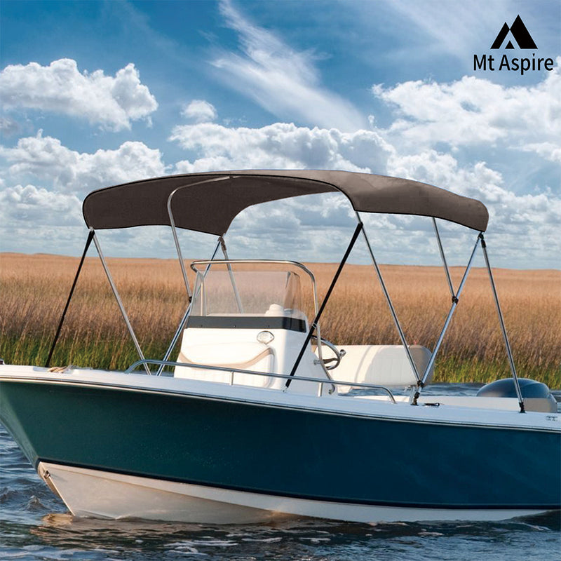 MT ASPIRE 3 Bow 1.5m-1.7m Grey Boat Bimini Top Canopy Aluminium Cover 600D Polyester