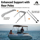 MT ASPIRE 3 Bow 1.5m-1.7m Grey Boat Bimini Top Canopy Aluminium Cover 600D Polyester