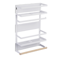 ADIVO Magnetic Fridge Storage Shelf with Paper Towel Holder Kitchen Spice Rack Organiser - White