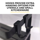 ADIVO Magnetic Fridge Storage Shelf with Paper Towel Holder Kitchen Spice Rack Organiser - Black