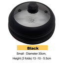 Microwave Vented Glass Cover and Multifunction Silicone Splatter Guard Lid - Black Large