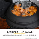 Microwave Vented Glass Cover and Multifunction Silicone Splatter Guard Lid - Black Small