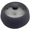 Microwave Vented Glass Cover and Multifunction Silicone Splatter Guard Lid - Grey Large