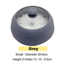 Microwave Vented Glass Cover and Multifunction Silicone Splatter Guard Lid - Grey Small
