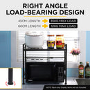 ADIVO Microwave Oven Shelf Rack Adjustable Metal Kitchen Organiser Storage 2 Tier - Black