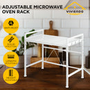 Viviendo Microwave Oven Shelf Rack Adjustable Metal Kitchen Organiser Storage 2 Tier - White