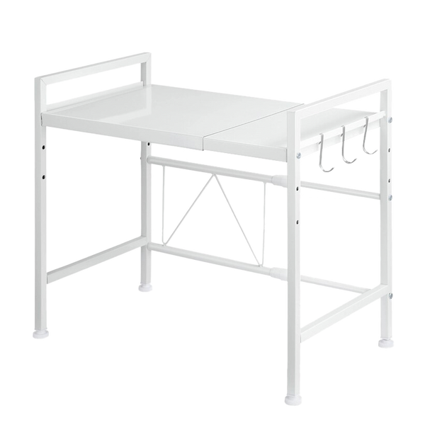 Viviendo Microwave Oven Shelf Rack Adjustable Metal Kitchen Organiser Storage 2 Tier - White