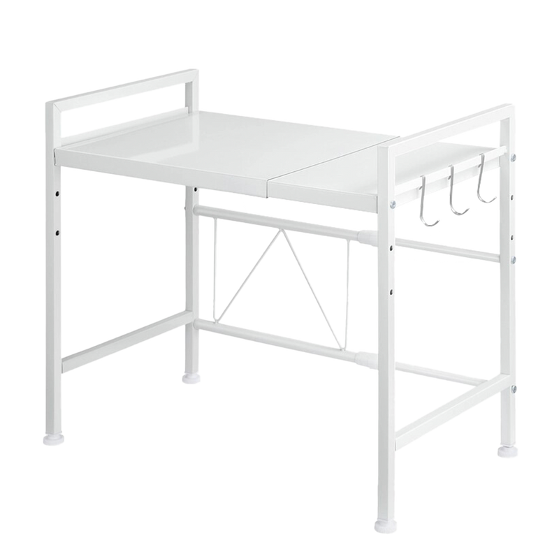 Viviendo Microwave Oven Shelf Rack Adjustable Metal Kitchen Organiser Storage 2 Tier - White
