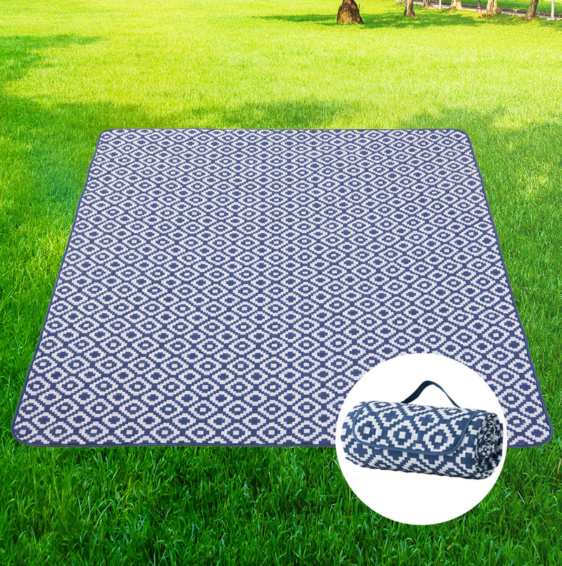 ADIVO 150x200cm Waterproof Outdoor Picnic Mat - Blue Pixel