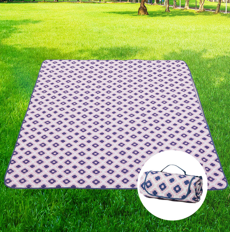 ADIVO 200x200cm Waterproof Outdoor Picnic Rug Blanket - Lavender