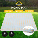ADIVO 150x200cm Waterproof Outdoor Picnic Rug Blanket - Daisy