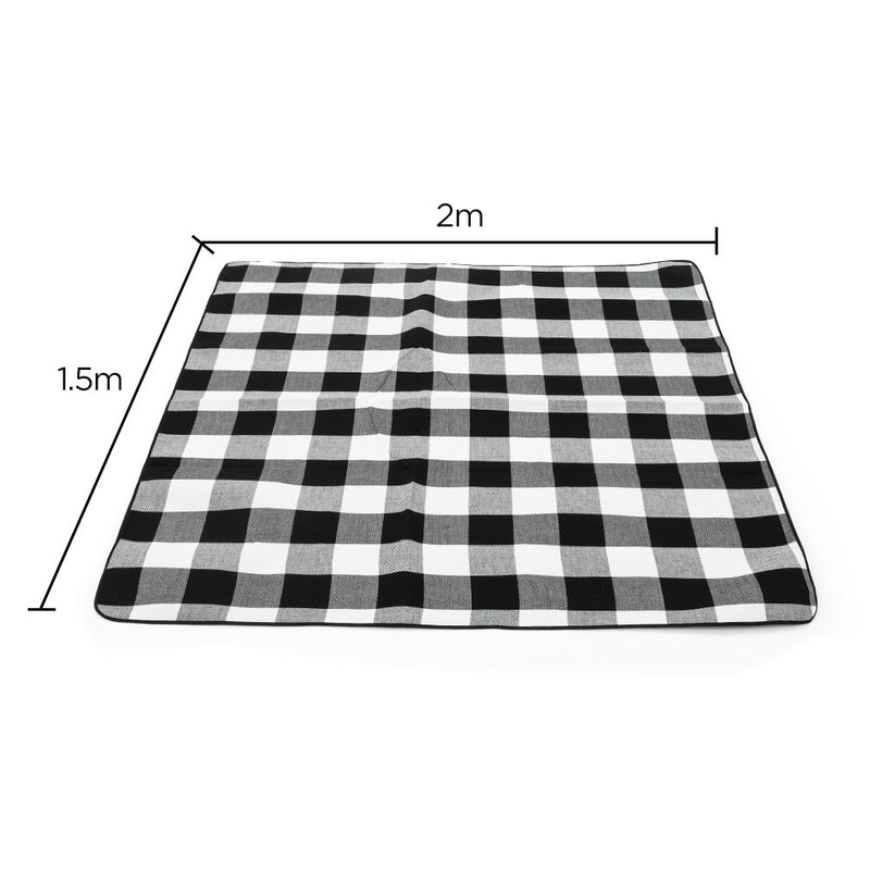 ADIVO 150x200cm Waterproof Outdoor Picnic Rug Blanket Classic - Grey Tile