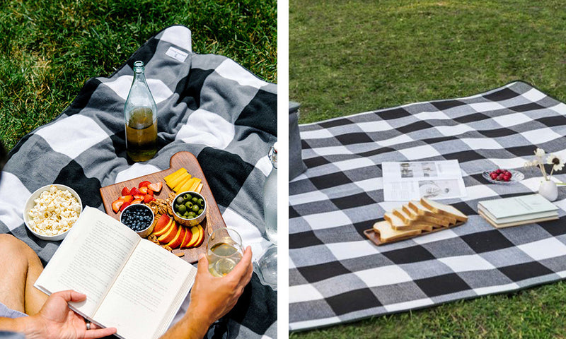 ADIVO 150x200cm Waterproof Outdoor Picnic Rug Blanket Classic - Grey Tile
