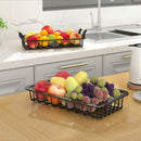 ADIVO 2 Tier Fruit Bowl Carbon Steel Kitchen Countertop for Fruit and Vegetable Basket Storage - Black