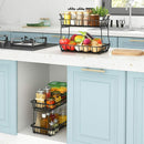 ADIVO 2 Tier Fruit Bowl Carbon Steel Kitchen Countertop for Fruit and Vegetable Basket Storage - Black