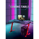 Odyssey8 1.2m Gaming Desk Office Table Desktop with LED light & Effects - Red