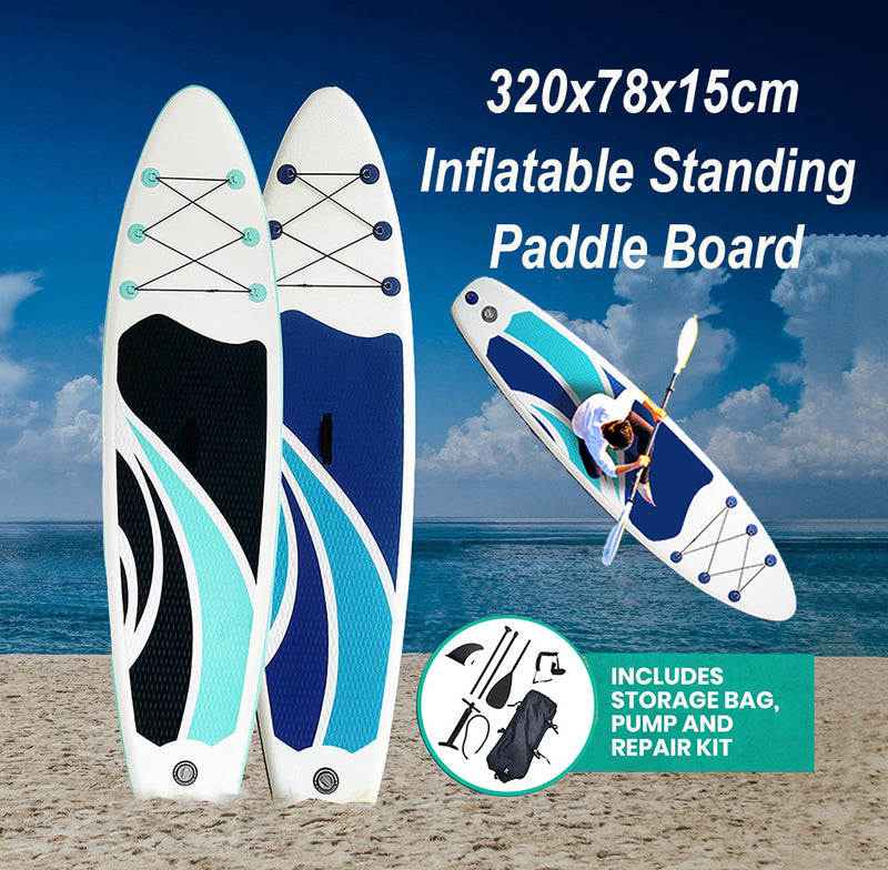 10'6 Inflatable Paddle Board 3.2m SUP Surfboard Stand Up Paddleboard with Bonus Accessories