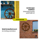 HortifKRAFT 2 Pcs Wooden Wagon Wheel 60cm Garden Decor Rustic Outdoor Ornaments