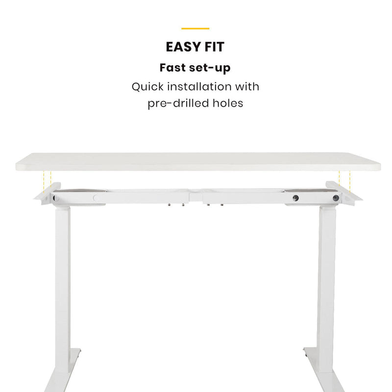 Viviendo Dual Motorised Standing Desk Electric Height Adjustable Sit Stand Workstation 1.2m White Colour - White Base
