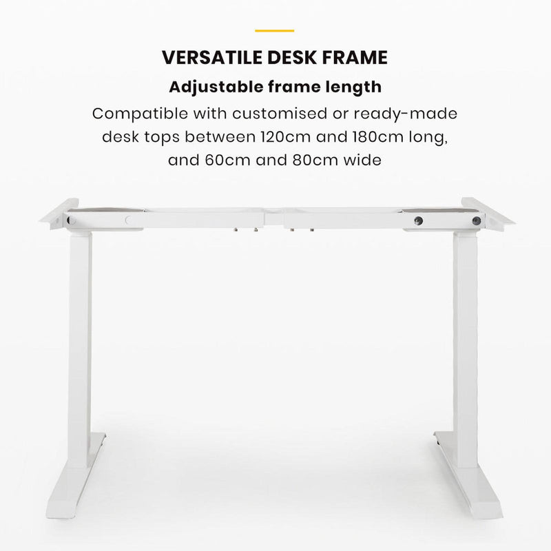 Viviendo Dual Motorised Standing Desk Electric Height Adjustable Sit Stand Workstation 1.4m White Colour - White Base