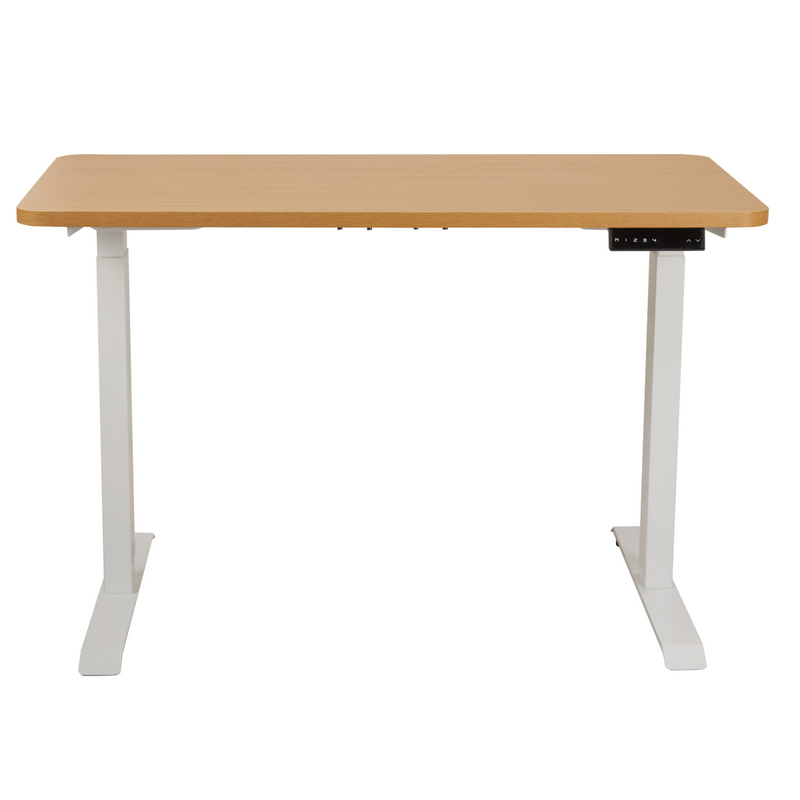 Viviendo Electric Standing Desk Dual Motorised Height Adjustable Sit Stand Workstation 1.2m Oak Colour - Black Base