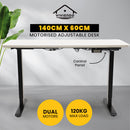 Viviendo Electric Standing Desk Dual Motorised Height Adjustable Sit Stand Workstation 1.2m Oak Colour - Black Base