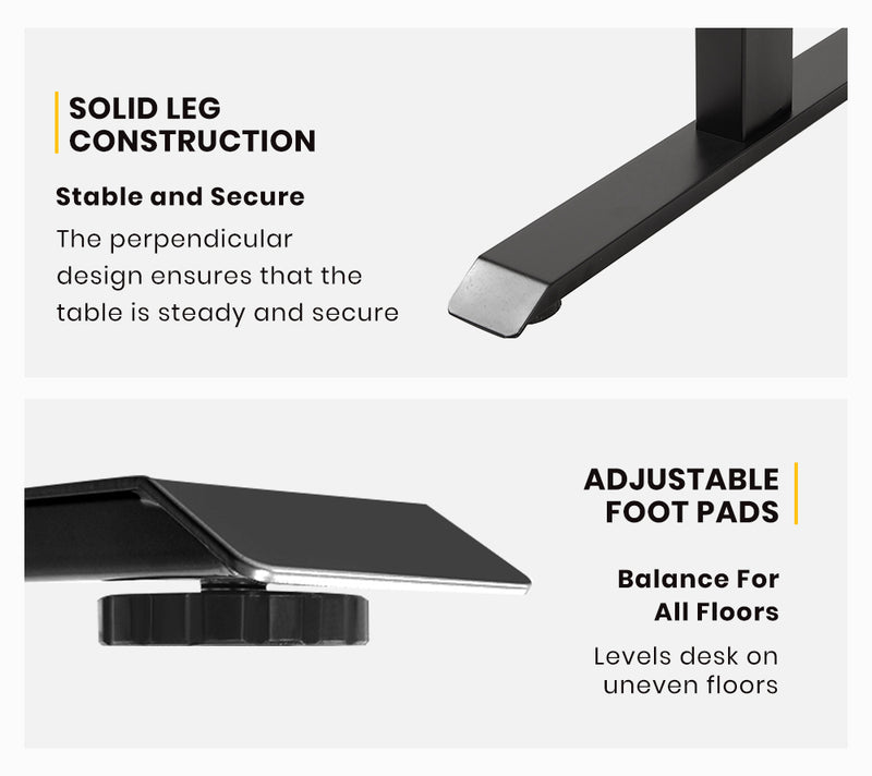 Viviendo Electric Standing Desk Dual Motorised Height Adjustable Sit Stand Workstation 1.2m Oak Colour - Black Base