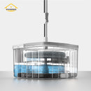 Self Wringing Spin Mop Bucket Set with Extendable Handle 3600 Swivel and 2x Microfibre Mop Heads - Upgraded