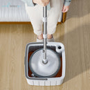 Self Wringing Spin Mop Bucket Set with Extendable Handle 3600 Swivel and 2x Microfibre Mop Heads - Upgraded